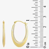 Womens 10K Two Tone Gold 25mm Round Hoop Earrings