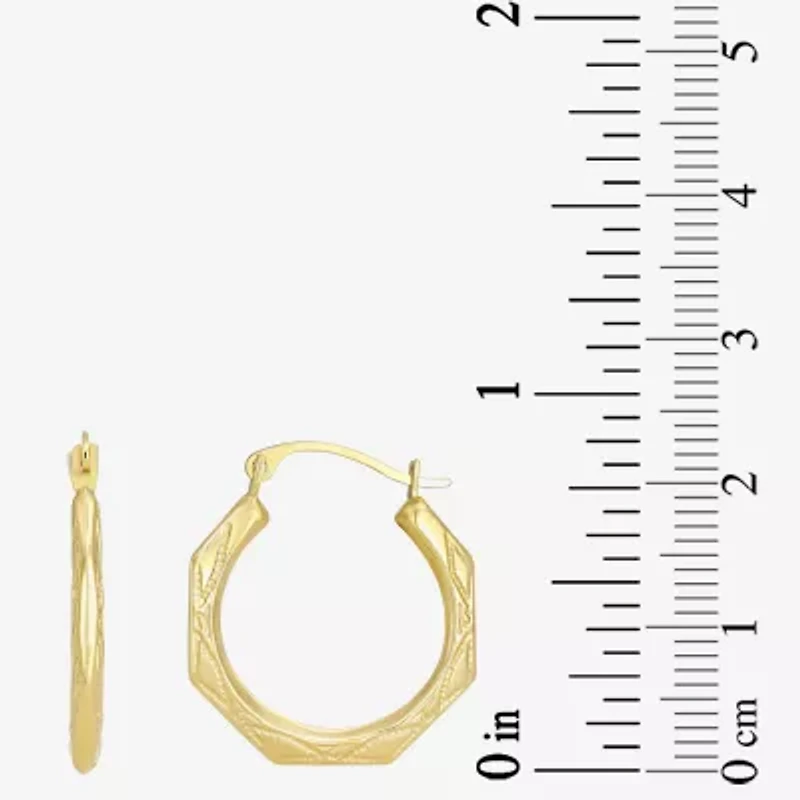 Womens 10K Gold 22.5mm Round Hoop Earrings