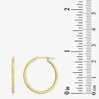 Womens 10K Gold 25mm Round Hoop Earrings