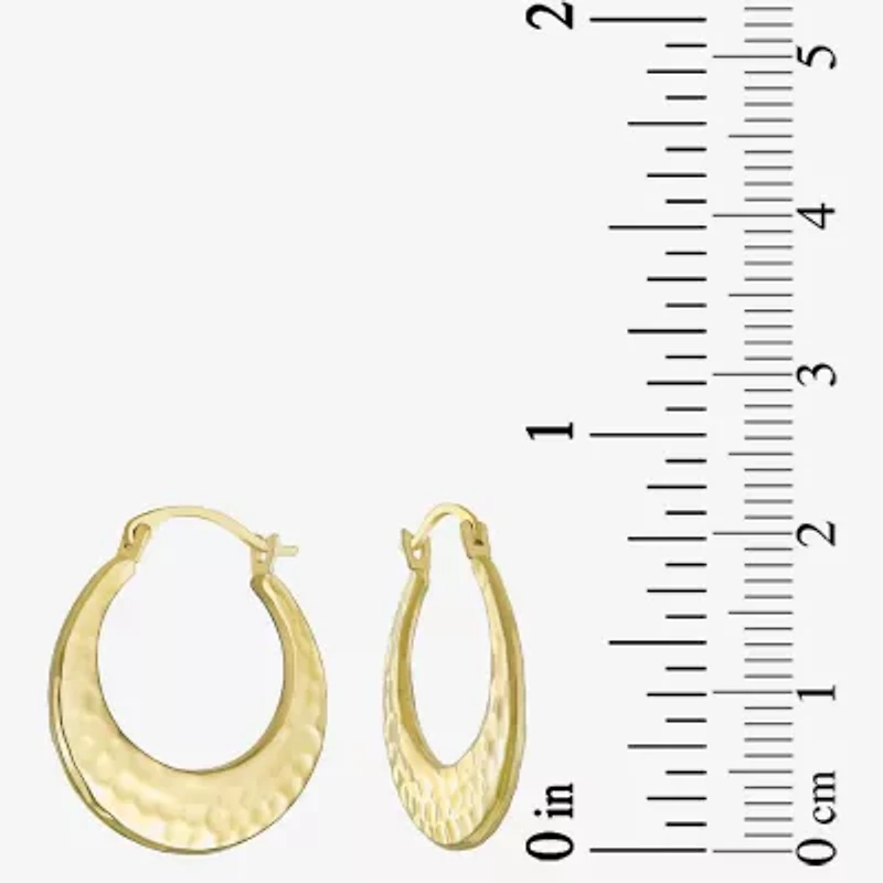 Womens 10K Gold 19.3mm Round Hoop Earrings