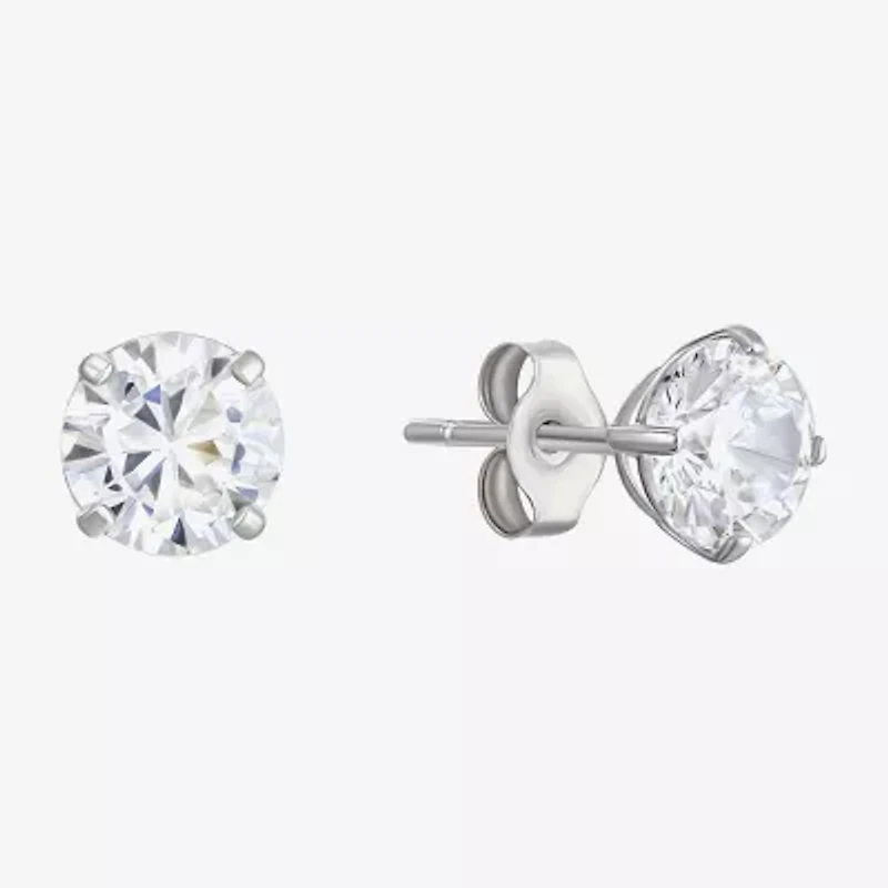 Cubic Zirconia 14K Gold 5mm Stud Earrings