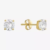 Cubic Zirconia 14K Gold 5mm Stud Earrings