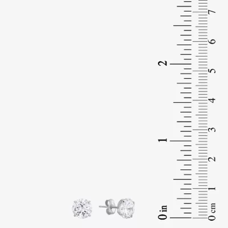 Cubic Zirconia 14K White Gold 7mm Stud Earrings