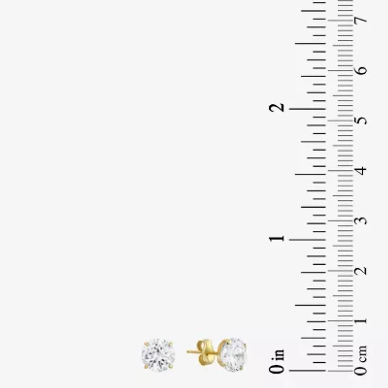Cubic Zirconia 14K Gold 7mm Stud Earrings