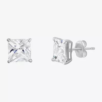 Cubic Zirconia 14K White Gold 6mm Stud Earrings