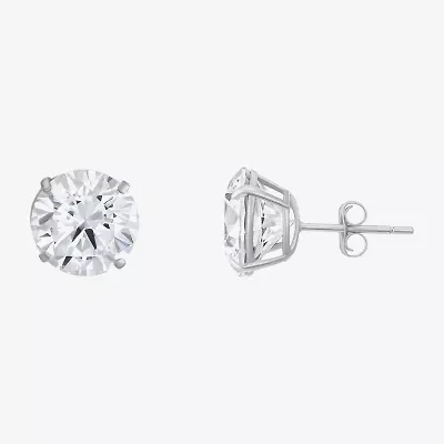 Cubic Zirconia 14K White Gold 9mm Stud Earrings