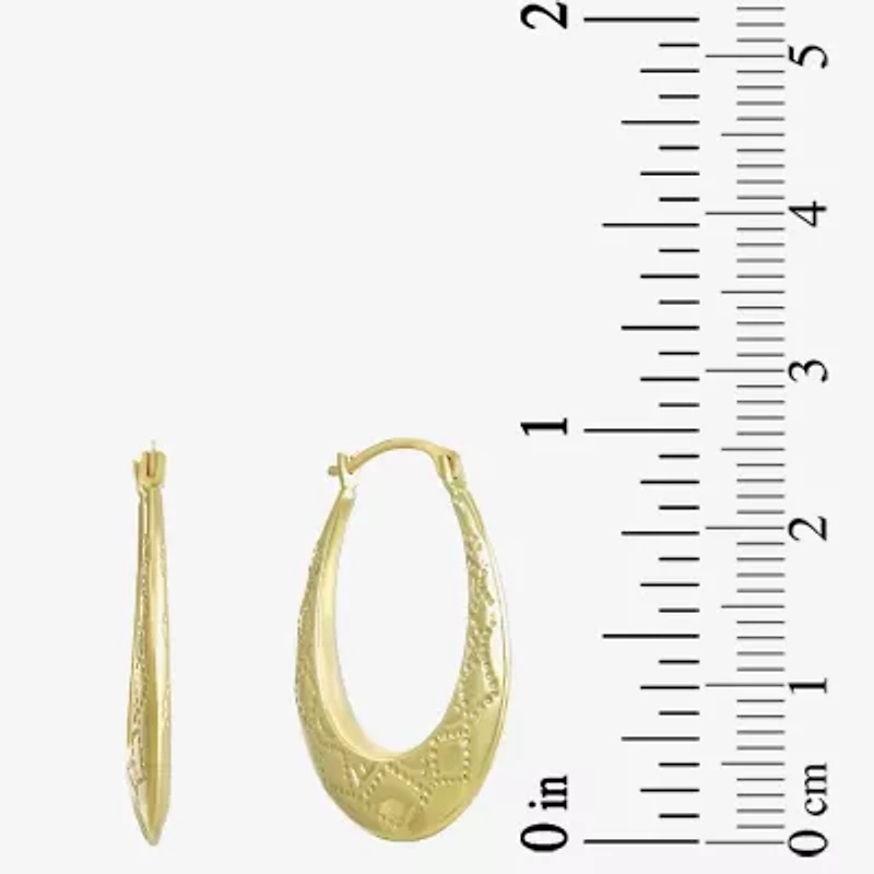 Womens 10K Gold 24mm Hoop Earrings