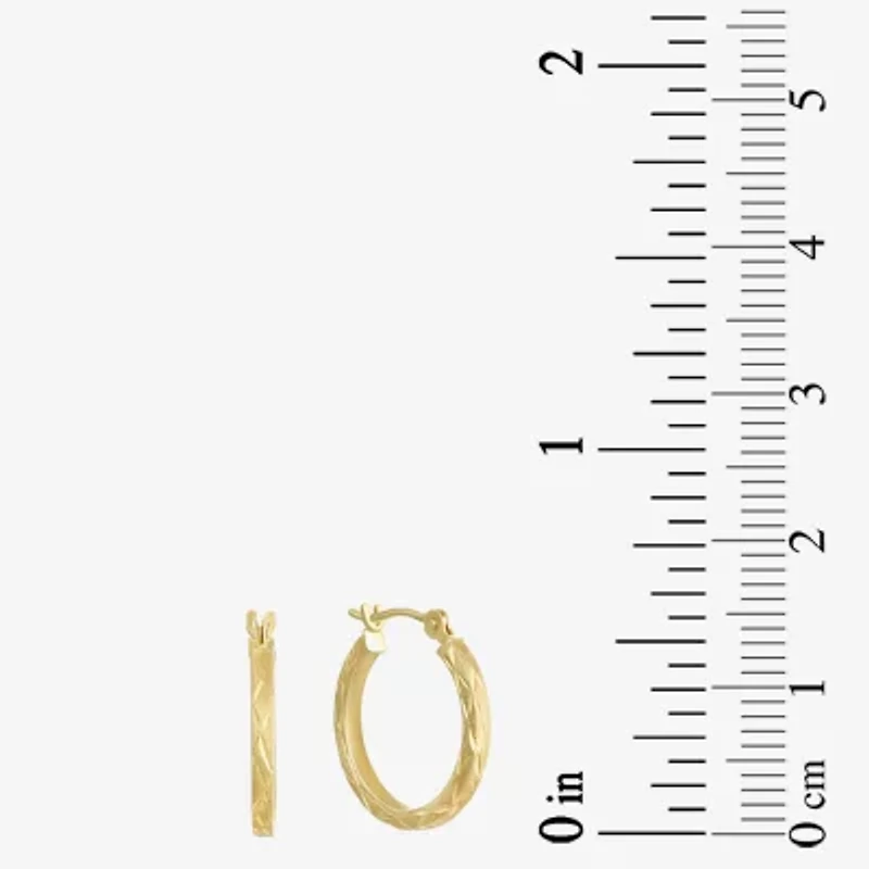 Womens 14K Gold 15mm Hoop Earrings
