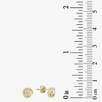 Cubic Zirconia Love Knot Earrings 14K Gold