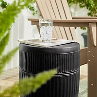Glitzhome 18.5" MGO Black Textured Patio Garden Stool