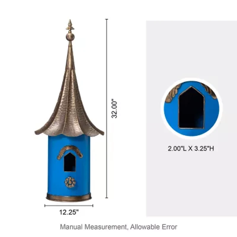 Glitzhome 32" Farmhouse Blue Pagoda Bird House