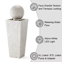 Glitzhome 40.25" Faux Terrazzo Resin Outdoor Fountain