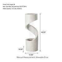 Glitzhome 40.25" Terrazzo Spiral Shaped Outdoor Fountain