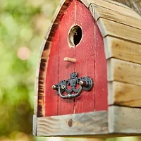 Glitzhome 8.5" Washed Red Distressed Outdoor Wooden Bird House