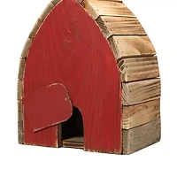 Glitzhome 8.5" Washed Red Distressed Outdoor Wooden Bird House