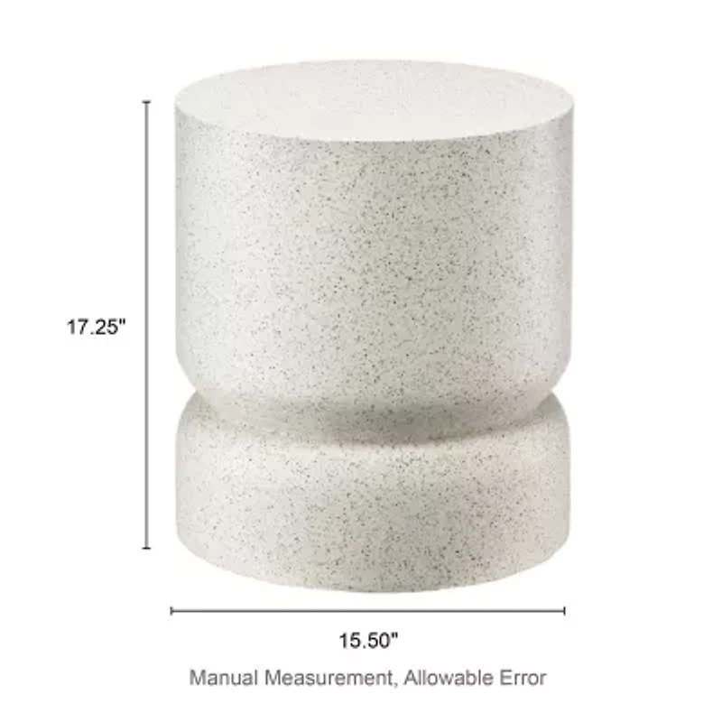 Glitzhome 17.25" MGO Faux Terrazzo Patio Garden Stool
