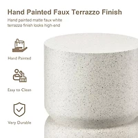 Glitzhome 17.25" MGO Faux Terrazzo Patio Garden Stool