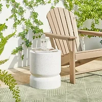 Glitzhome 17.25" MGO Faux Terrazzo Patio Garden Stool