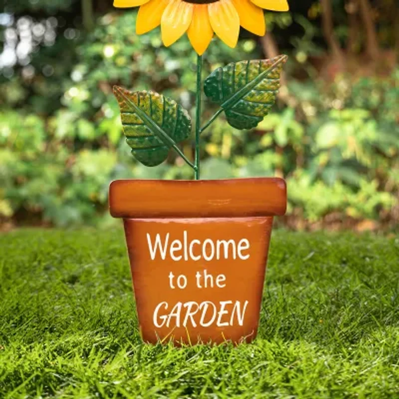 Glitzhome 36" Metal Sunflower Yard Stake