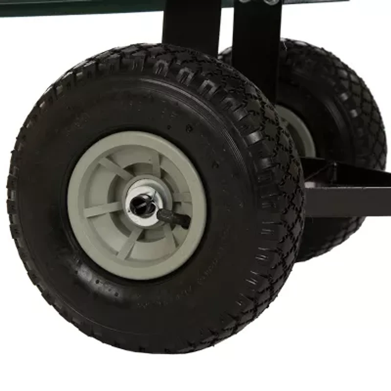 Glitzhome 37.5" Green Steel Garden Cart