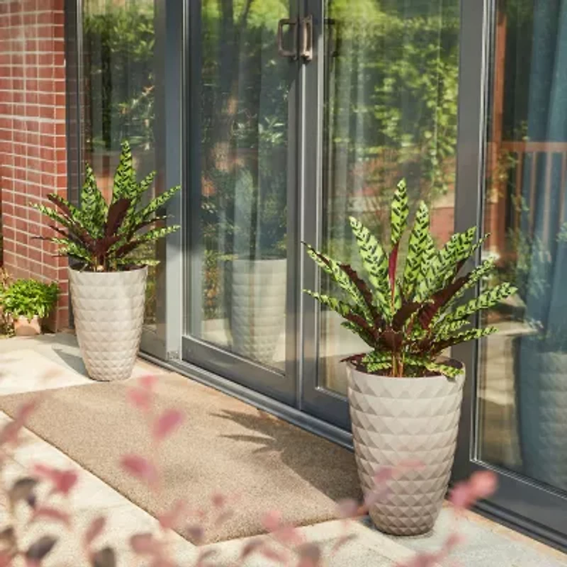Glitzhome Set Of 2 Plastic Pot Planters