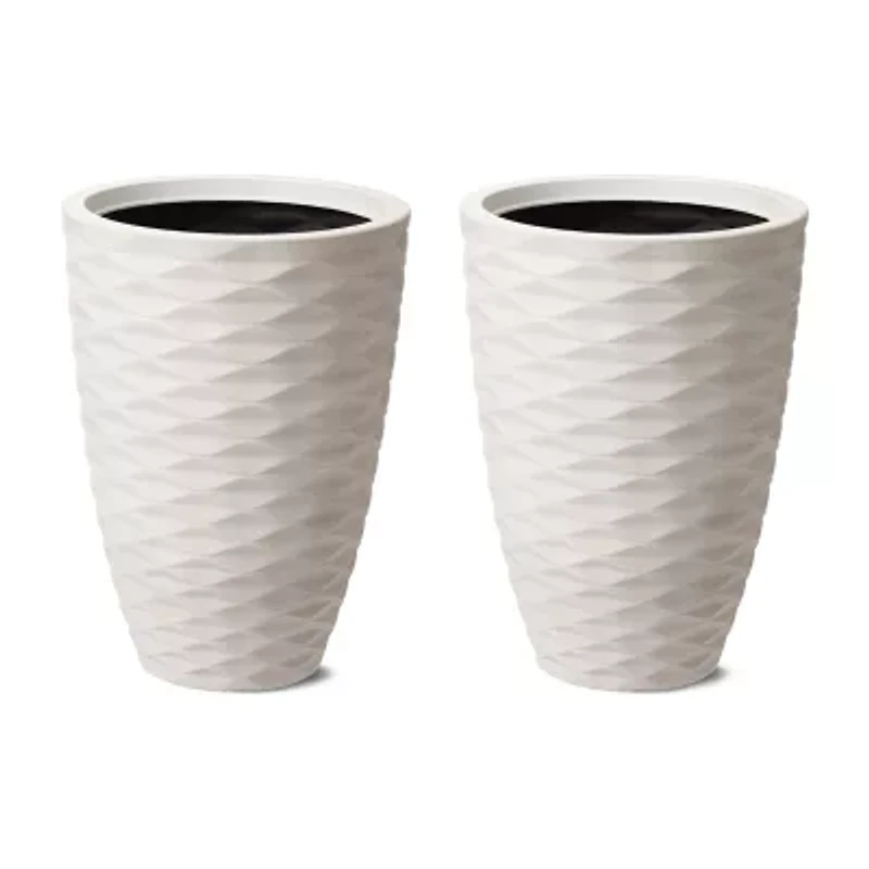 Glitzhome Set Of 2 Polyresin Planters