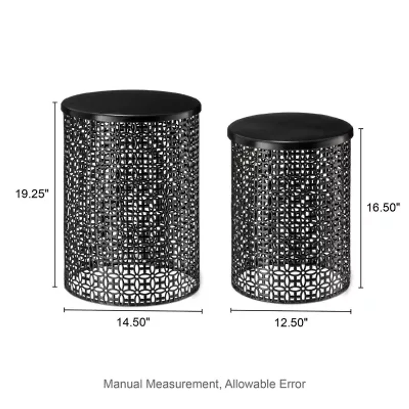 Glitzhome 2-pc. Patio Garden Metal Stool