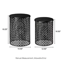 Glitzhome 2-pc. Patio Garden Metal Stool