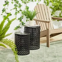 Glitzhome 2-pc. Patio Garden Metal Stool
