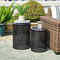 Glitzhome 2-pc. Patio Garden Metal Stool