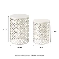 Glitzhome 2-pc. Patio Garden Metal Stool