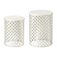Glitzhome 2-pc. Patio Garden Metal Stool