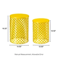 Glitzhome 2-pc. Patio Garden Metal Stool