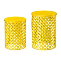 Glitzhome 2-pc. Patio Garden Metal Stool