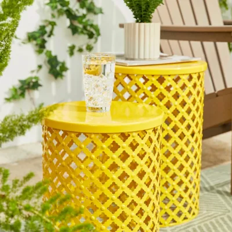 Glitzhome 2-pc. Patio Garden Metal Stool