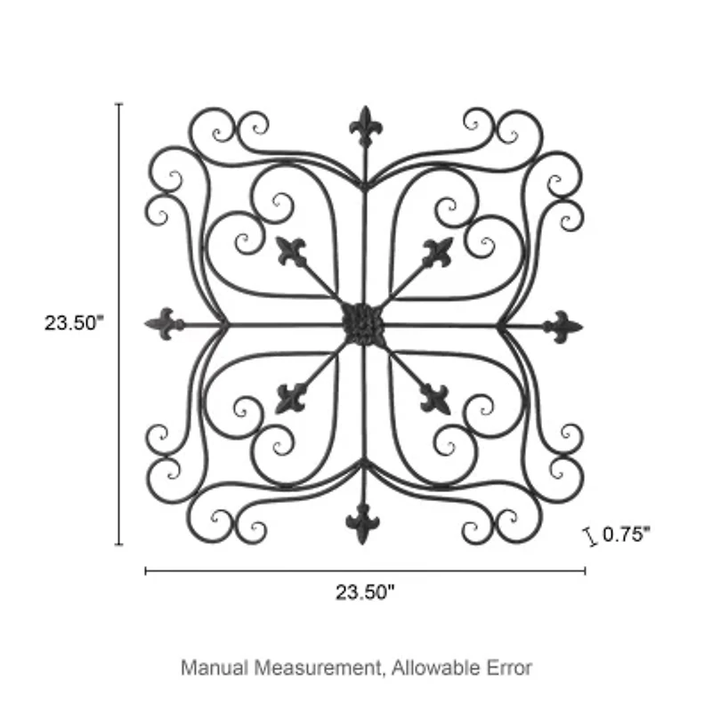 Glitzhome 23.5" Iron Floral Garden Wall Sign