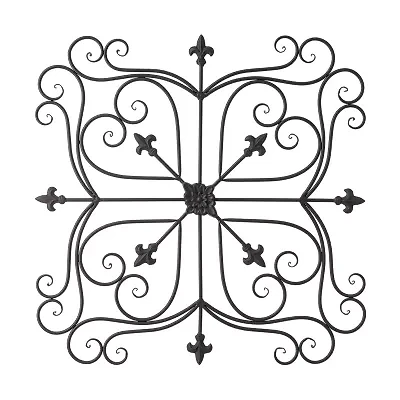 Glitzhome 23.5" Iron Floral Garden Wall Sign