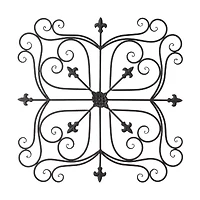 Glitzhome 23.5" Iron Floral Garden Wall Sign