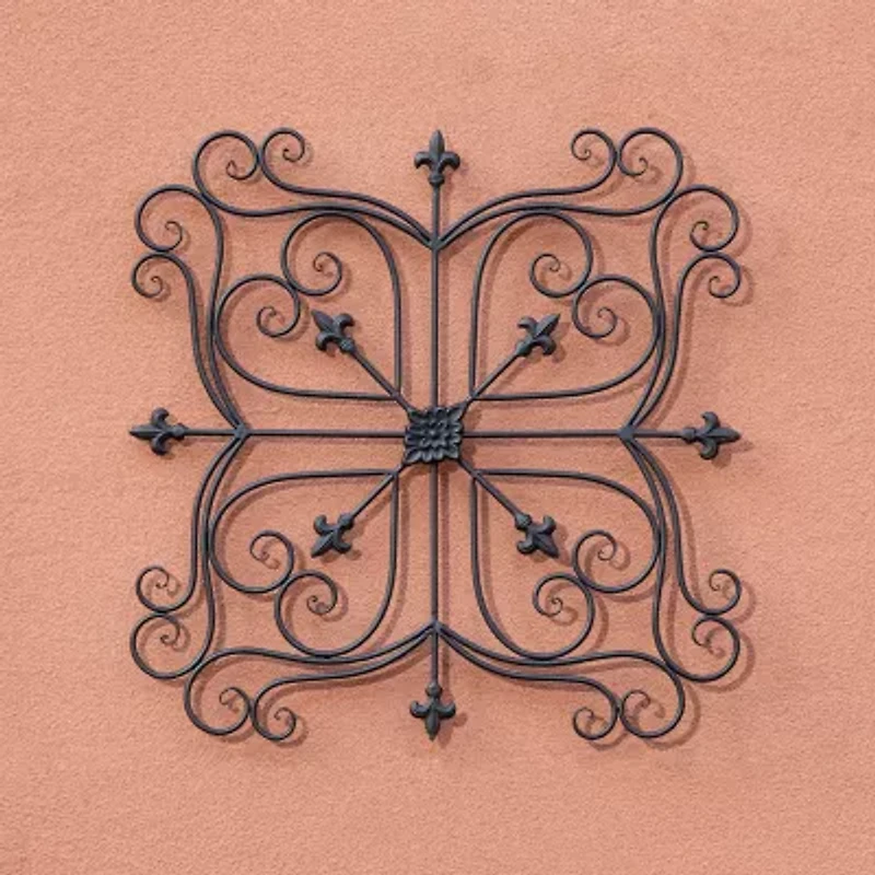 Glitzhome 23.5" Iron Floral Garden Wall Sign