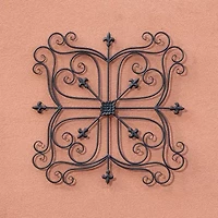 Glitzhome 23.5" Iron Floral Garden Wall Sign
