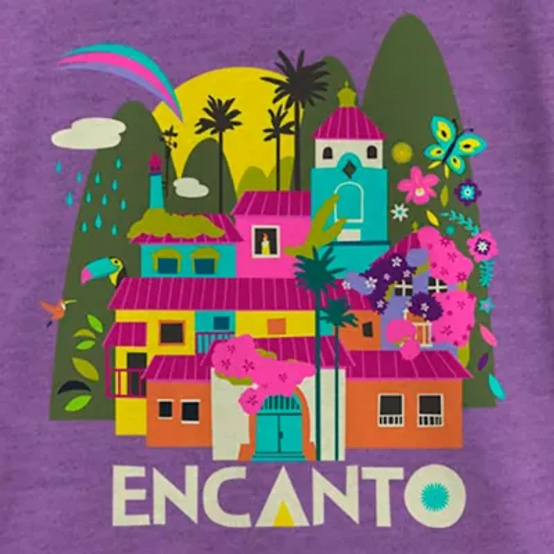 Disney Encanto Little & Big Kid Girls Crew Neck Short Sleeve Slim Fit Graphic T-Shirt