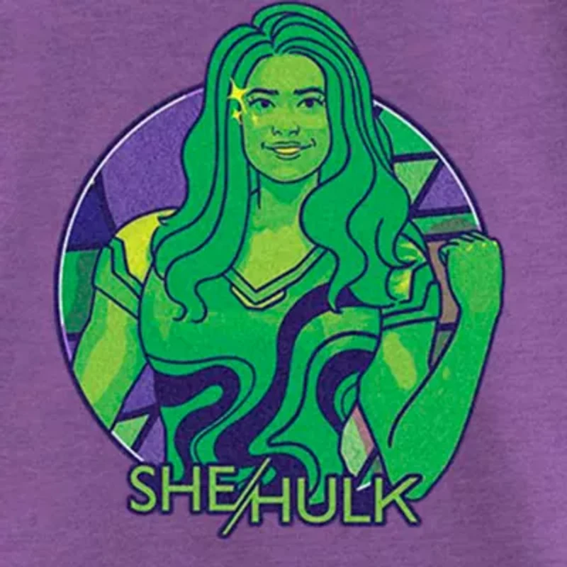 She Hulk Little & Big Kid Girls Crew Neck Short Sleeve Regular Fit Marvel Graphic T-Shirt