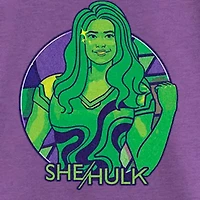She Hulk Little & Big Kid Girls Crew Neck Short Sleeve Regular Fit Marvel Graphic T-Shirt