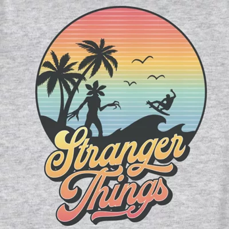 Little & Big Kid Girls Crew Neck Short Sleeve Regular Fit Stranger Things Graphic T-Shirt