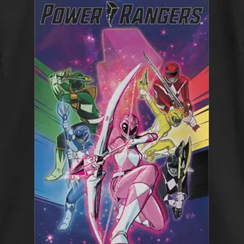 Little & Big Kid Girls Crew Neck Short Sleeve Regular Fit Power Rangers Graphic T-Shirt