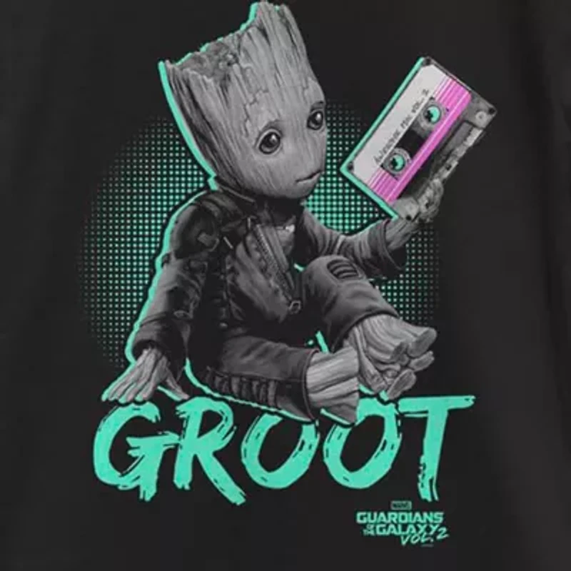 Groot Little & Big Kid Girls Crew Neck Short Sleeve Slim Fit Marvel Graphic T-Shirt