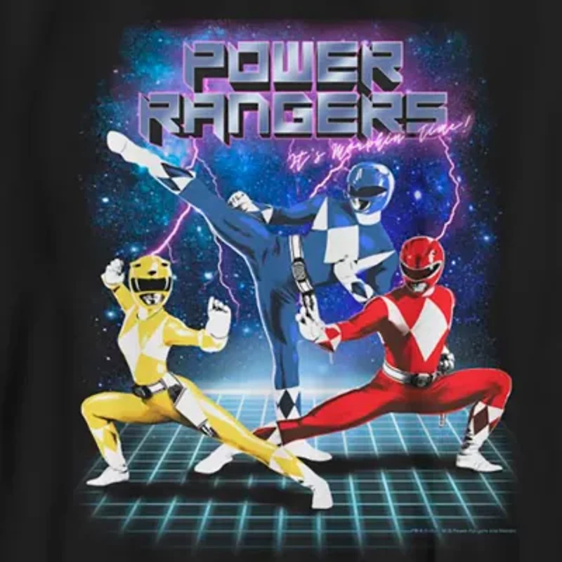 Little & Big Kid Boys Crew Neck Short Sleeve Regular Fit Power Rangers Graphic T-Shirt