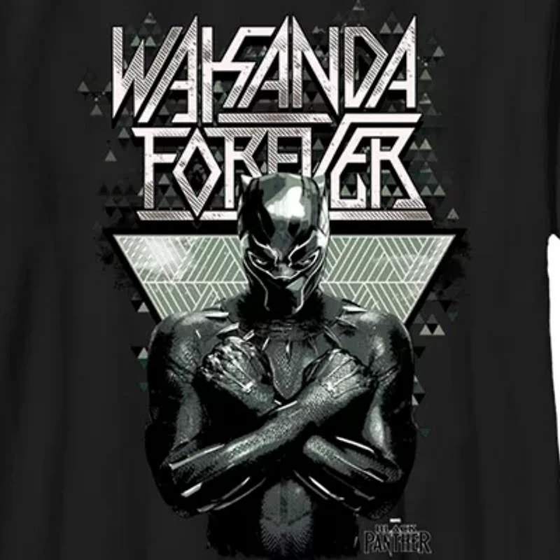 Little & Big Kid Boys Crew Neck Short Sleeve Slim Fit Black Panther Marvel Graphic T-Shirt