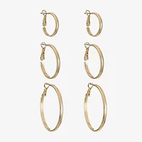 Liz Claiborne Hoop Womens Surgical Steel Hypoallergenic 3 Pair Earring Set