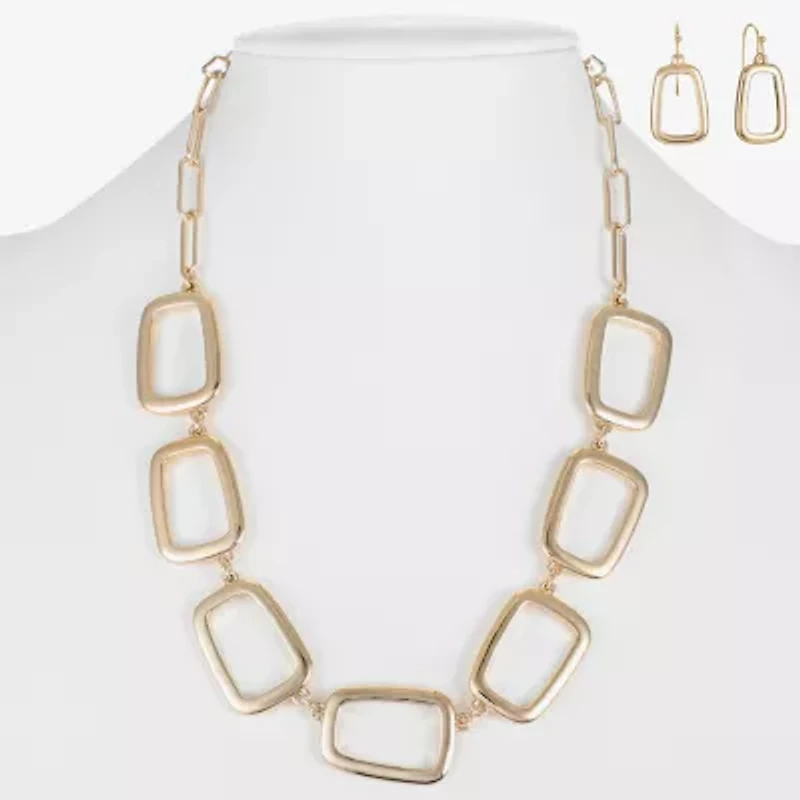 Liz Claiborne Collar Necklace And Drop Earring Womens 2-pc. Jewelry Set